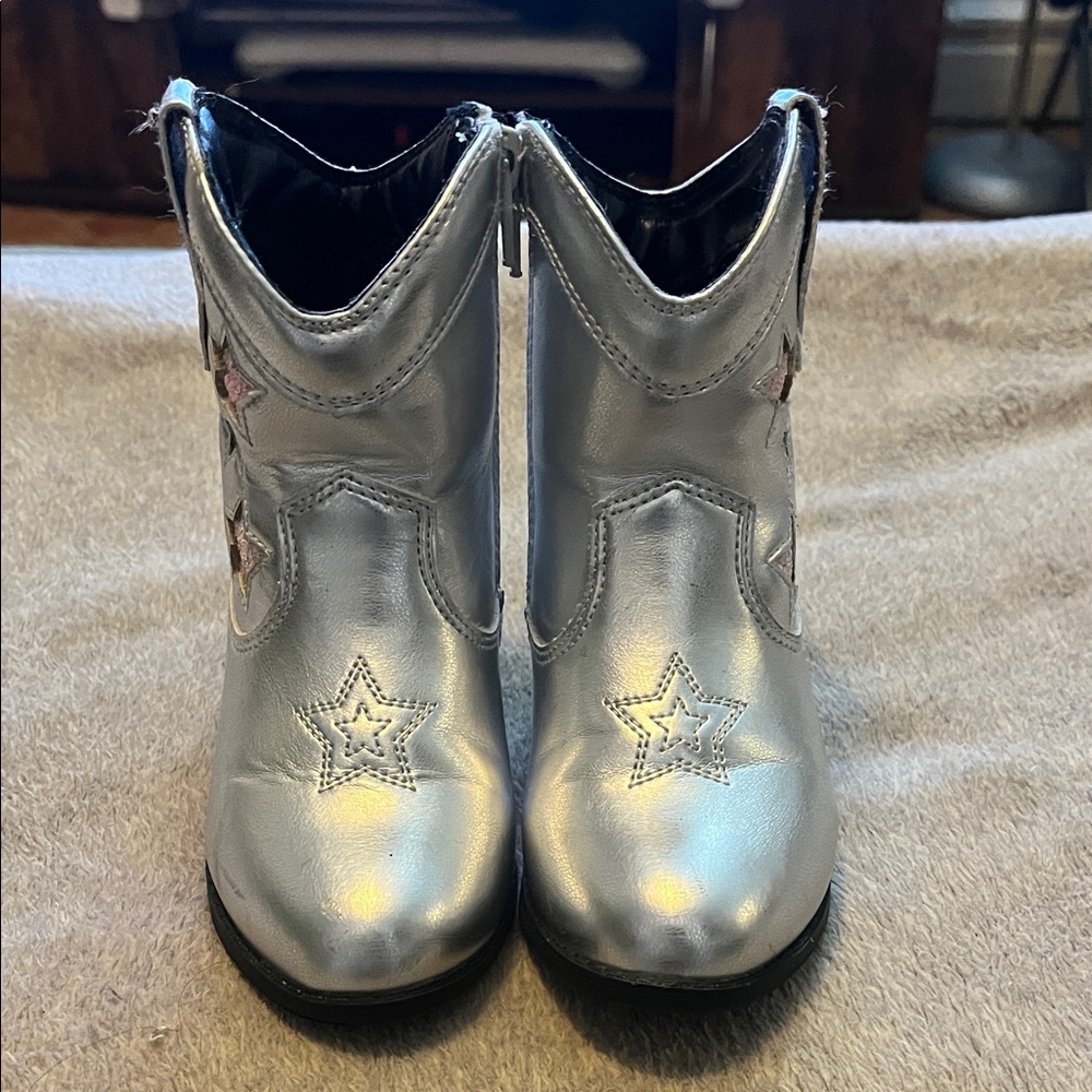 Kids Silver Star Boots